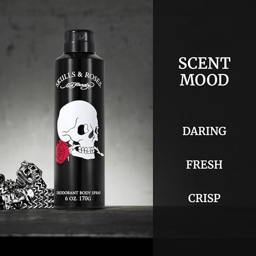 Ed Hardy Skulls & Roses Men's Deodorant & Fragrance Body Spray, 6 oz Avelisse