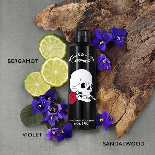 Ed Hardy Skulls & Roses Men's Deodorant & Fragrance Body Spray, 6 oz Avelisse