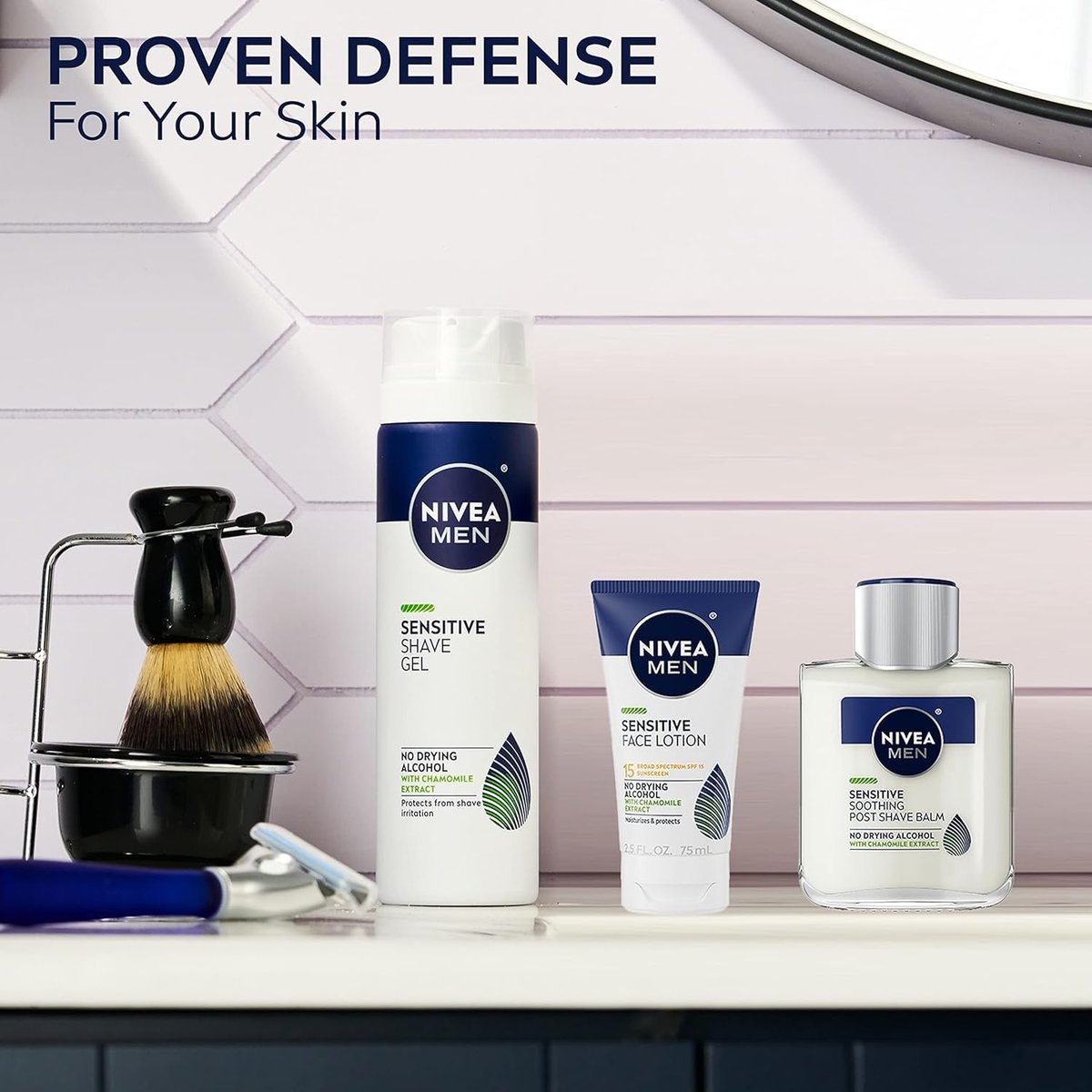 NIVEA FOR MEN Sensitive Post Shave Balm - 3.3 oz (6-Pack) Soothing Aftershave for Sensitive Skin - görsel 13