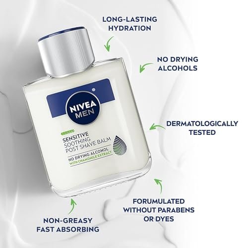 NIVEA FOR MEN Sensitive Post Shave Balm - 3.3 oz (6-Pack) Soothing Aftershave for Sensitive Skin - görsel 6