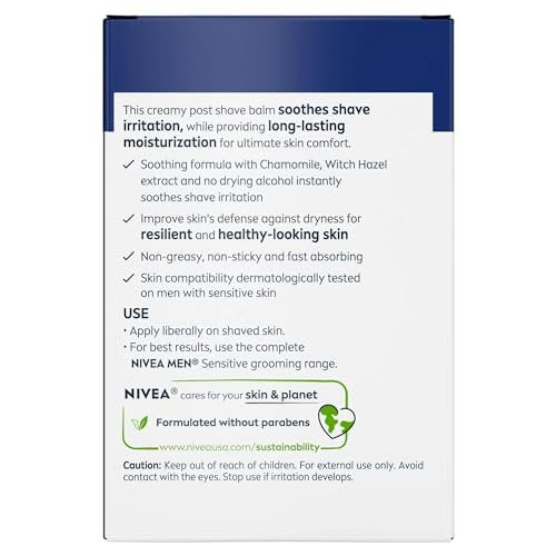NIVEA FOR MEN Sensitive Post Shave Balm - 3.3 oz (6-Pack) Soothing Aftershave for Sensitive Skin - görsel 18