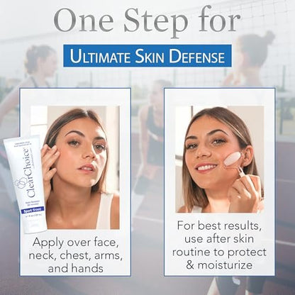 Clear Choice Sunscreen for Face SPF 45 – Oil-Free, Reef-Safe, Broad Spectrum Sunblock with Zinc Oxide, No White Cast, 4 oz Avelisse