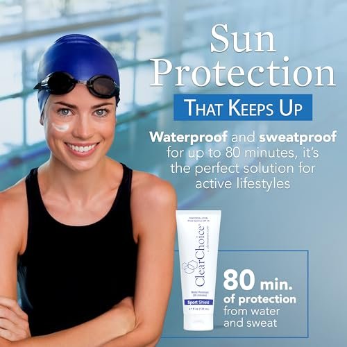 Clear Choice Sunscreen for Face SPF 45 – Oil-Free, Reef-Safe, Broad Spectrum Sunblock with Zinc Oxide, No White Cast, 4 oz Avelisse