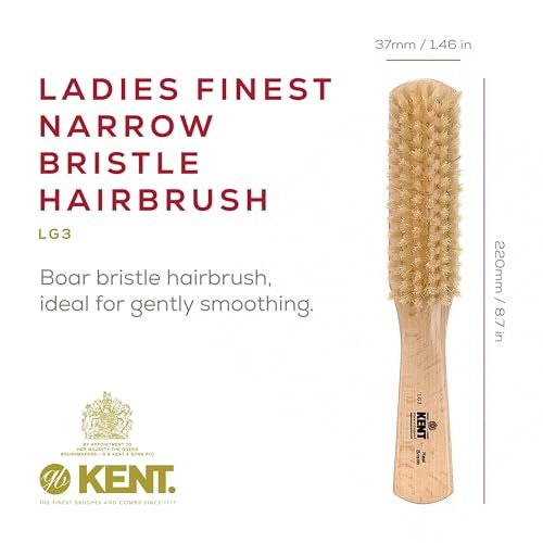 Kent LG3 Finest Hair Brush for Women – Natural Beechwood & Boar Bristle Narrow Hairbrush for Fine to Medium Hair – Dry Brush for Styling, Straightening & Stimulating Oils - görsel 4