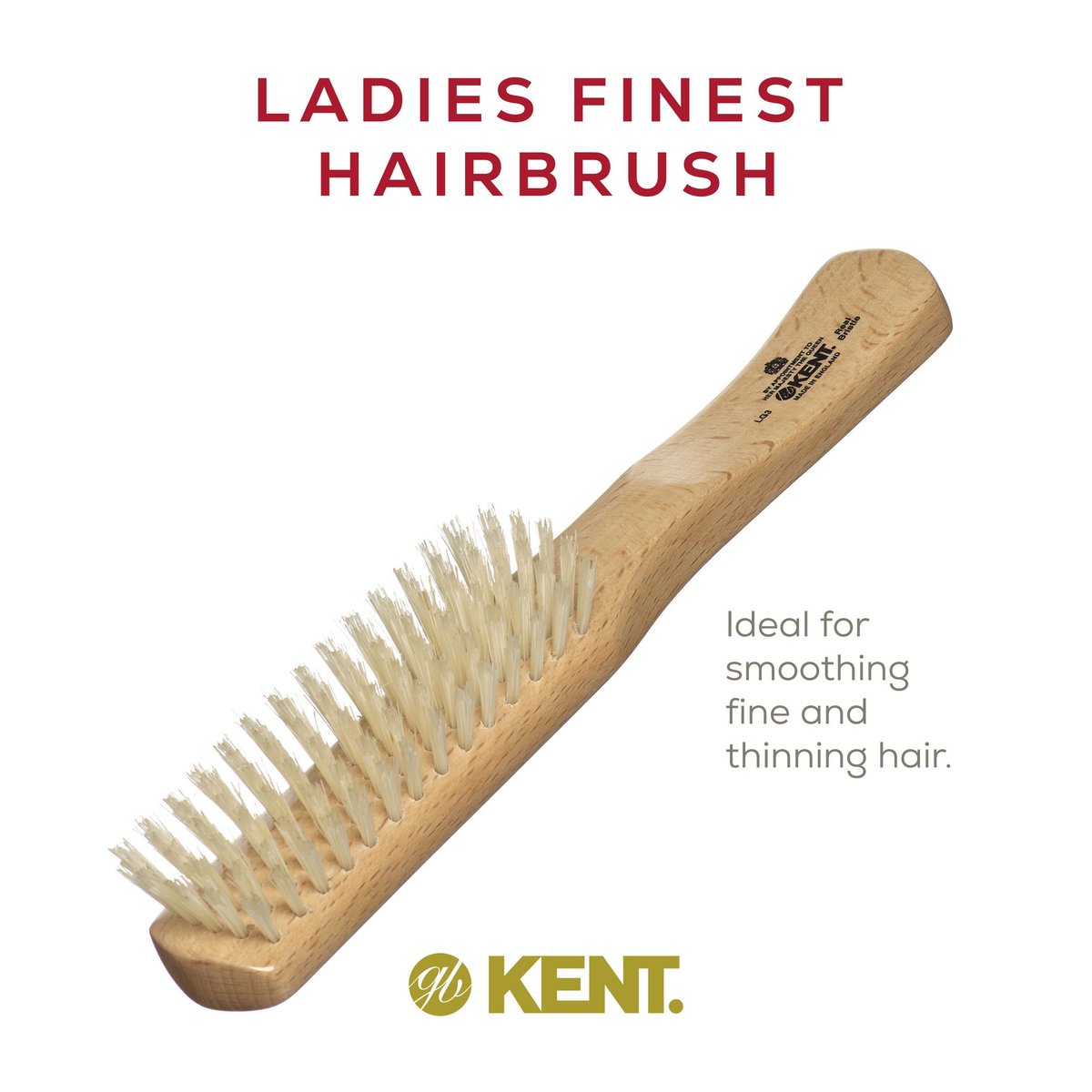 Kent LG3 Finest Hair Brush for Women – Natural Beechwood & Boar Bristle Narrow Hairbrush for Fine to Medium Hair – Dry Brush for Styling, Straightening & Stimulating Oils - görsel 11