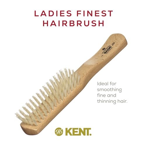 Kent LG3 Finest Hair Brush for Women – Natural Beechwood & Boar Bristle Narrow Hairbrush for Fine to Medium Hair – Dry Brush for Styling, Straightening & Stimulating Oils - görsel 12