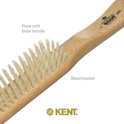 Kent LG3 Finest Hair Brush for Women – Natural Beechwood & Boar Bristle Narrow Hairbrush for Fine to Medium Hair – Dry Brush for Styling, Straightening & Stimulating Oils