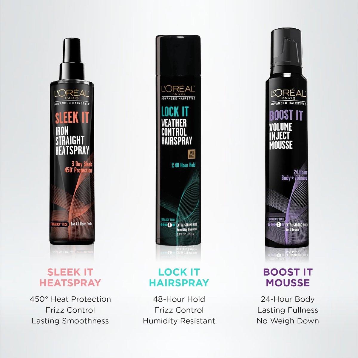 L'Oréal Paris Advanced Hairstyle Sleek It Iron Straight Heat Spray, 5.7 oz - görsel 5