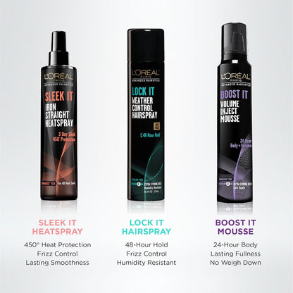 L'Oréal Paris Advanced Hairstyle Sleek It Iron Straight Heat Spray, 5.7 oz