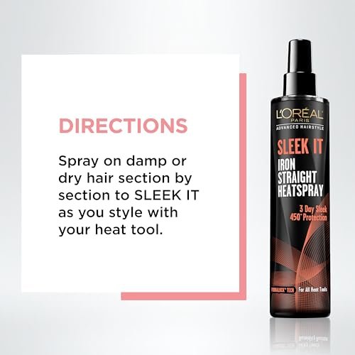 L'Oréal Paris Advanced Hairstyle Sleek It Iron Straight Heat Spray, 5.7 oz - görsel 8