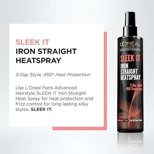 L'Oréal Paris Advanced Hairstyle Sleek It Iron Straight Heat Spray, 5.7 oz - görsel 4