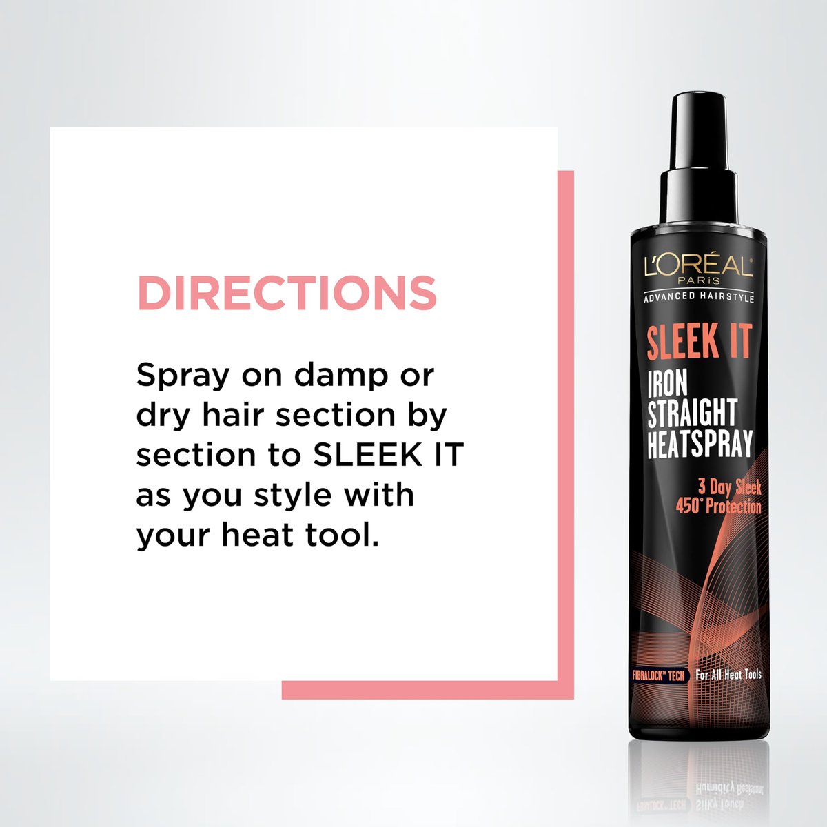 L'Oréal Paris Advanced Hairstyle Sleek It Iron Straight Heat Spray, 5.7 oz - görsel 7