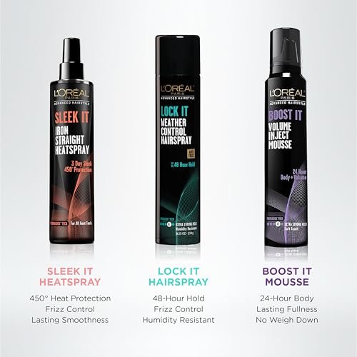L'Oréal Paris Advanced Hairstyle Sleek It Iron Straight Heat Spray, 5.7 oz - görsel 6
