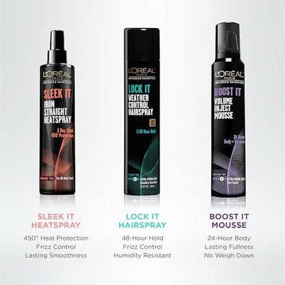 L'Oréal Paris Advanced Hairstyle Sleek It Iron Straight Heat Spray, 5.7 oz