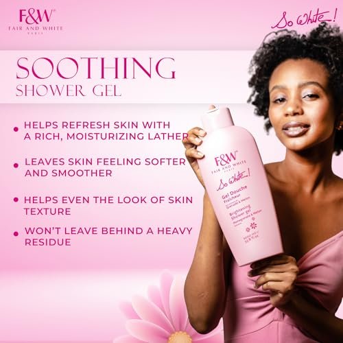 FAIR & WHITE So White Refreshing Brightening Body Wash – 1000ml / 33.8 fl oz – Daily Moisturizing Shower Gel with Pomegranate & Melon Extracts Avelisse