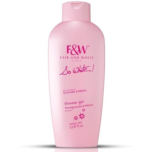 FAIR & WHITE So White Refreshing Brightening Body Wash – 1000ml / 33.8 fl oz – Daily Moisturizing Shower Gel with Pomegranate & Melon Extracts Avelisse