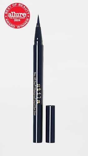 stila Stay All Day Waterproof Liquid Eye Liner - Midnight (Deep Blue) | Long-Lasting, Smudge-Proof Eyeliner