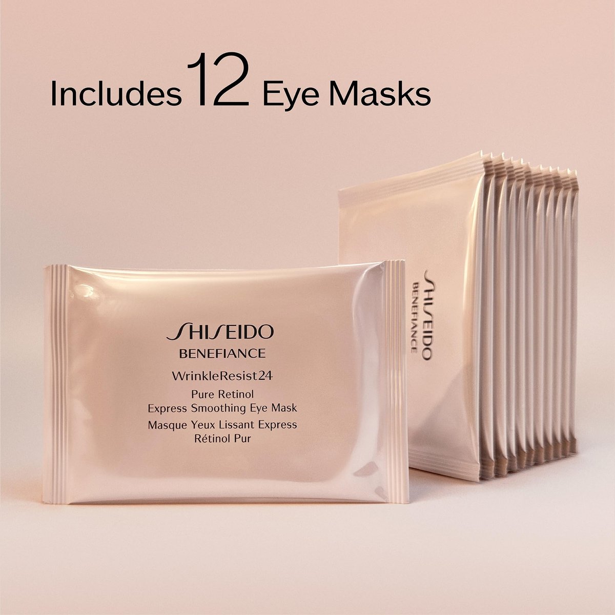 Shiseido Benefiance WrinkleResist24 Pure Retinol Express Smoothing Eye Mask - 12 Pairs - Reduce Wrinkles in 15 Minutes Avelisse