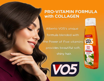 Alberto VO5 Extra Body Volumizing Shampoo, 12.5 fl oz (Pack of 2) – For Fine, Limp Hair