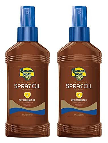 Banana Boat Deep Tanning SPF 4 Spray Oil with Coconut Oil, 8 oz (Pack of 2) Avelisse