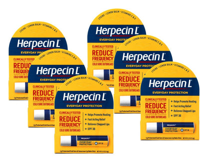 Herpecin L Lip Protectant SPF 30 - 0.10 oz (Pack of 6) | Moisturizing Sunscreen Lip Balm Avelisse