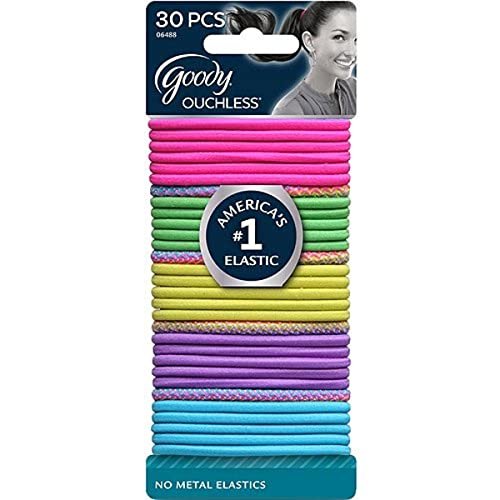 Goody Ouchless Braided Elastics - Neon Tribal, 30 Count - Gentle Ponytail Holders for All Hair Types - görsel 2