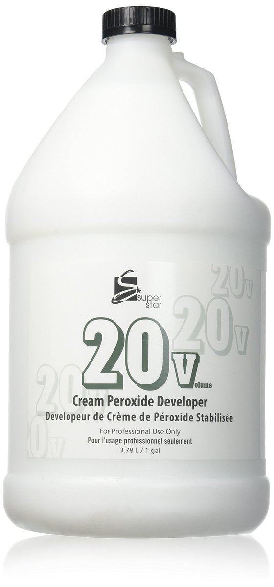 Super Star Stabilized Cream Peroxide Developer 20 Volume 1 Gallon (128 oz) - Professional Hair Color Developer Avelisse