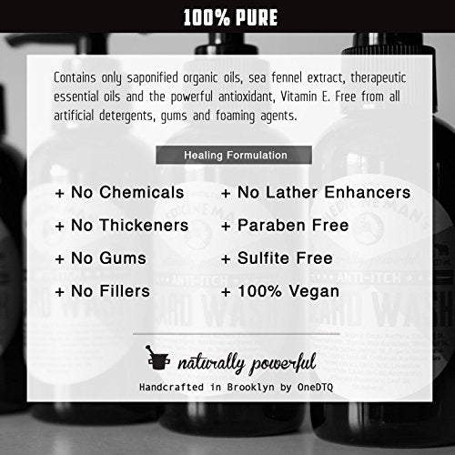 OneDTQ Beard Wash for Itchy Beard & Beardruff – Natural – Soothes, Softens, Deep Cleans – 4.7 FL OZ Avelisse