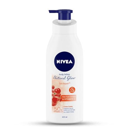 NIVEA Natural Glow Body Lotion with Vitamin C & SPF 15 – Cell Repair & Even Tone, 400ml Avelisse