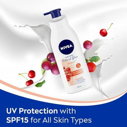 NIVEA Natural Glow Body Lotion with Vitamin C & SPF 15 – Cell Repair & Even Tone, 400ml Avelisse