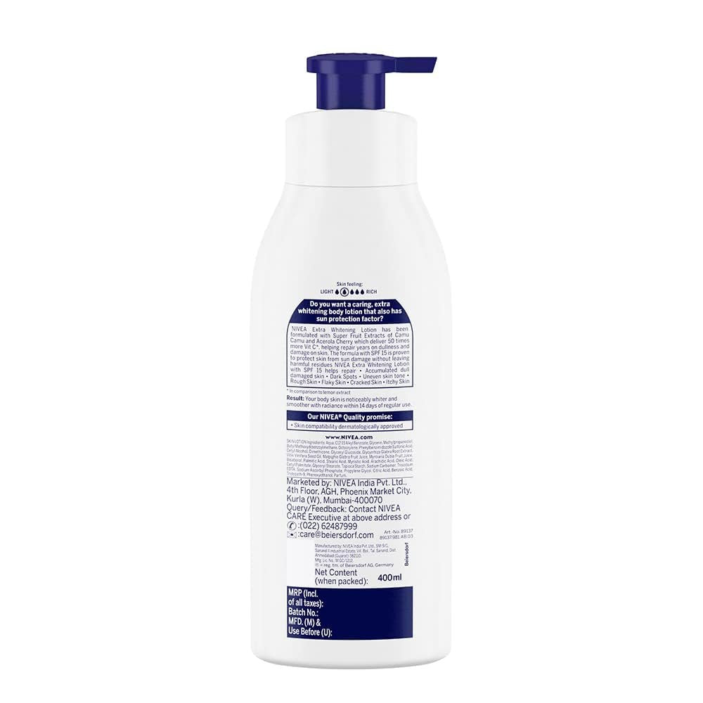 NIVEA Natural Glow Body Lotion with Vitamin C & SPF 15 – Cell Repair & Even Tone, 400ml Avelisse