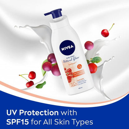NIVEA Natural Glow Body Lotion with Vitamin C & SPF 15 – Cell Repair & Even Tone, 400ml Avelisse
