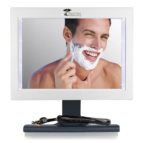 ToiletTree Products Original LED Fogless Shower Mirror with Squeegee – Silver, 8.5x6.5 Inches - görsel 2