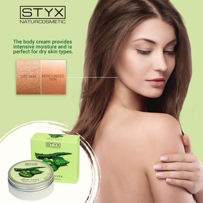 STYX Aloe Vera Body Cream – Organic After Sun Lotion for Sunburn Relief with Shea Butter, Jojoba Oil, Macadamia Oil & Soybean Oil