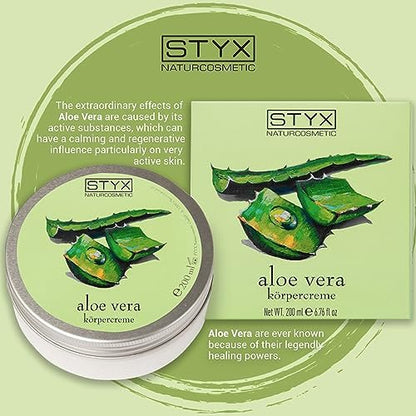 STYX Aloe Vera Body Cream – Organic After Sun Lotion for Sunburn Relief with Shea Butter, Jojoba Oil, Macadamia Oil & Soybean Oil