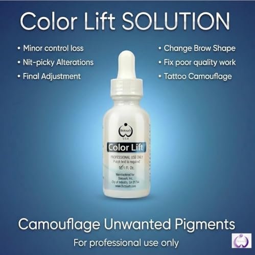 Biotouch COLOR LIFT PMU & Microblading Pigment Remover for Eyebrow Color Correction, 1 oz Avelisse