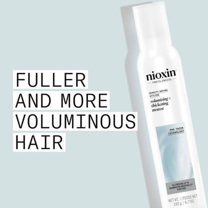 Nioxin Density Defend Styling Mousse – Volumizing & Thickening Support for Fine Hair, 6.7 Fl Oz