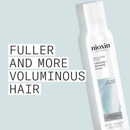 Nioxin Density Defend Styling Mousse – Volumizing & Thickening Support for Fine Hair, 6.7 Fl Oz