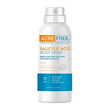 AcneFree Salicylic Acid Body Spray for Chest and Back - Pore Clarifying Solution, 5 oz