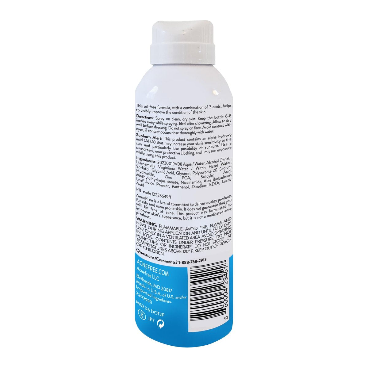 AcneFree Salicylic Acid Body Spray for Chest and Back - Pore Clarifying Solution, 5 oz - görsel 11