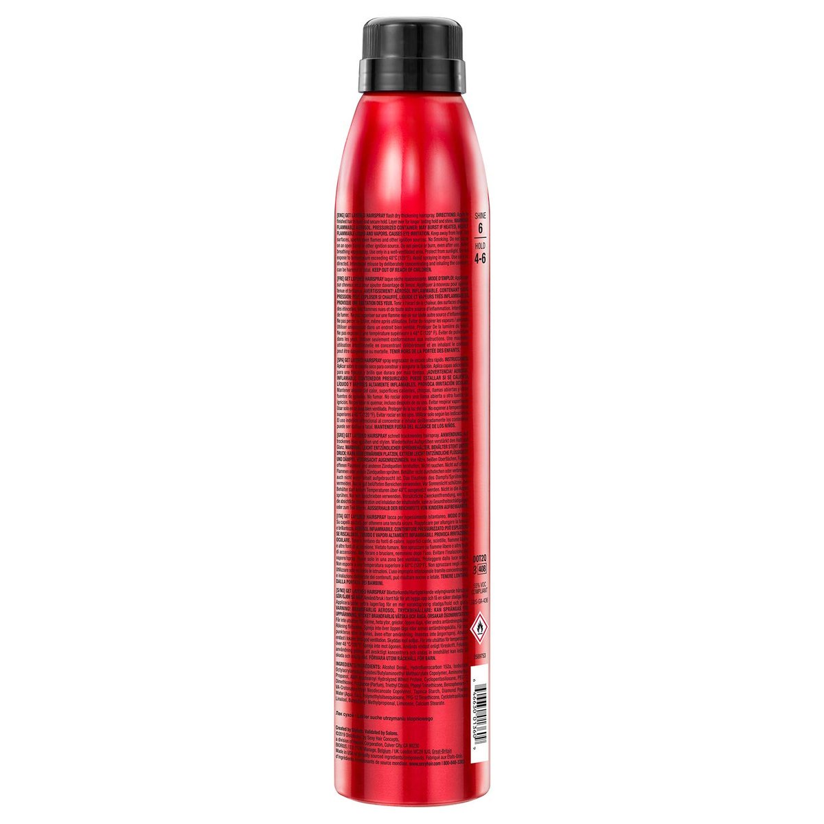 SexyHair Big Get Layered Flash Dry Thickening Hairspray - 8 oz - Buildable Texture, Volume & Shine - 72H Humidity Resistance Avelisse