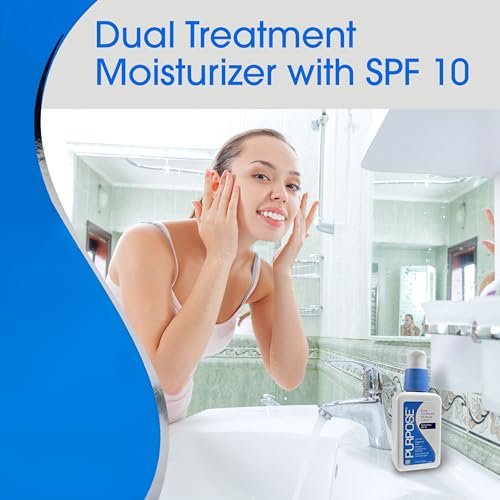 Purpose Dual Treatment Moisture Lotion with SPF 10 – Oil-Free, Fragrance-Free Daily Moisturizer for Sensitive Skin (4 oz) - görsel 3
