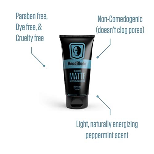 HeadBlade HeadLube Matte Moisturizer Lotion for Men - 5 oz - Grease-Free Hydration for Smooth Heads - görsel 6