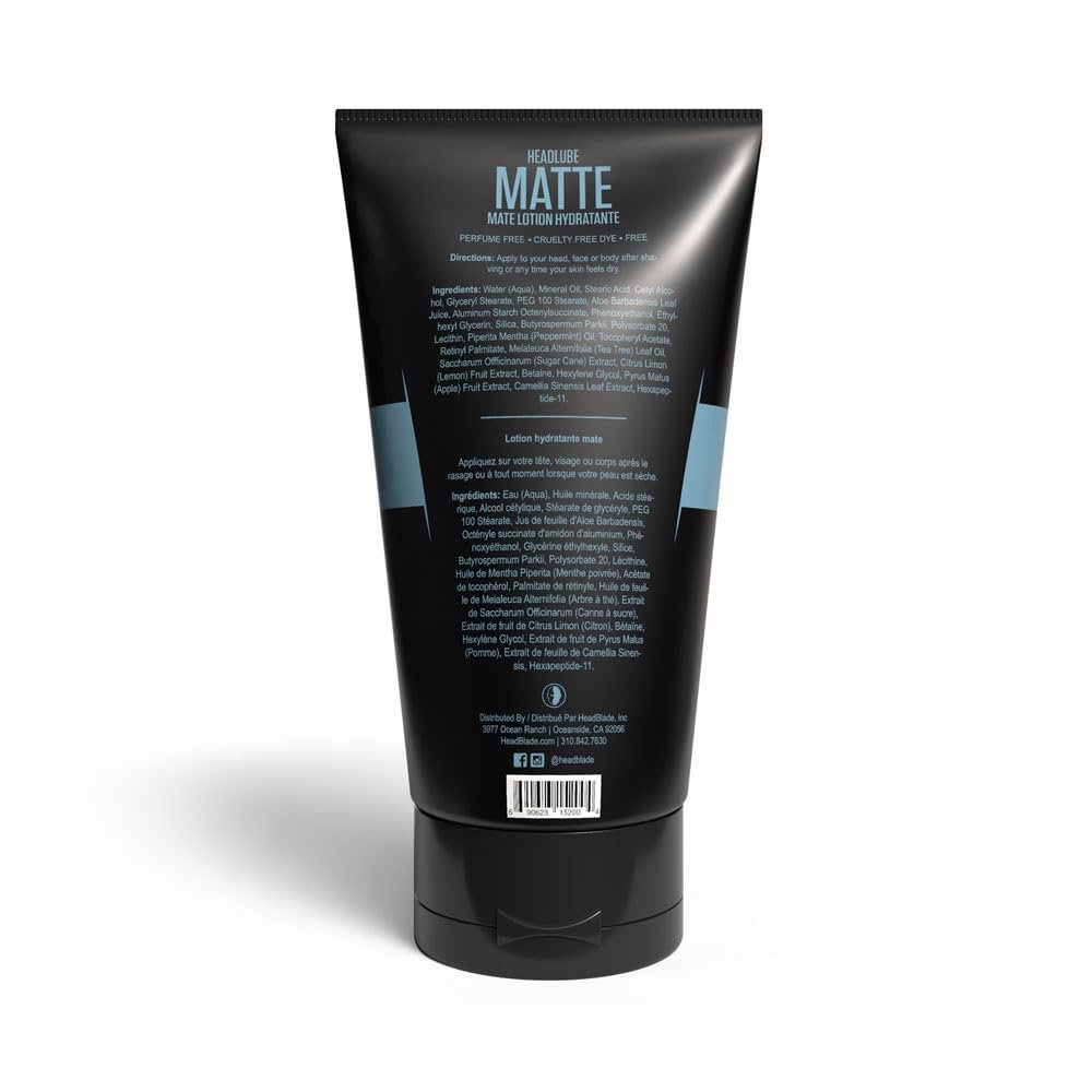 HeadBlade HeadLube Matte Moisturizer Lotion for Men - 5 oz - Grease-Free Hydration for Smooth Heads - görsel 4