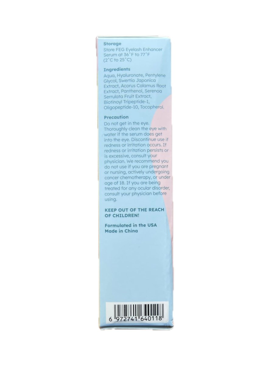 FEG Eyelash Growth Serum for Longer, Darker, Thicker Lashes and Brows – 0.10 Fl Oz Avelisse