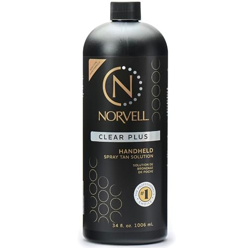 Norvell Premium Spray Tan Solution Clear Plus 1 Liter – Professional Sunless Tanning Formula for Natural Bronze Glow, Streak Free, Fast Drying, Long Lasting Color Avelisse