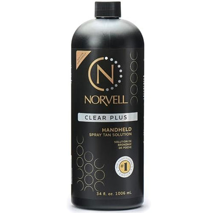 Norvell Premium Spray Tan Solution Clear Plus 1 Liter – Professional Sunless Tanning Formula for Natural Bronze Glow, Streak Free, Fast Drying, Long Lasting Color Avelisse