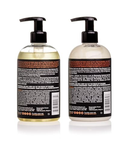 tgin Moisturizing Shampoo & Conditioner Duo for Curly, Coily and Wavy Hair - Sulfate Free, Moisturizes and Detangles Dry Hair, 13 oz Each Avelisse
