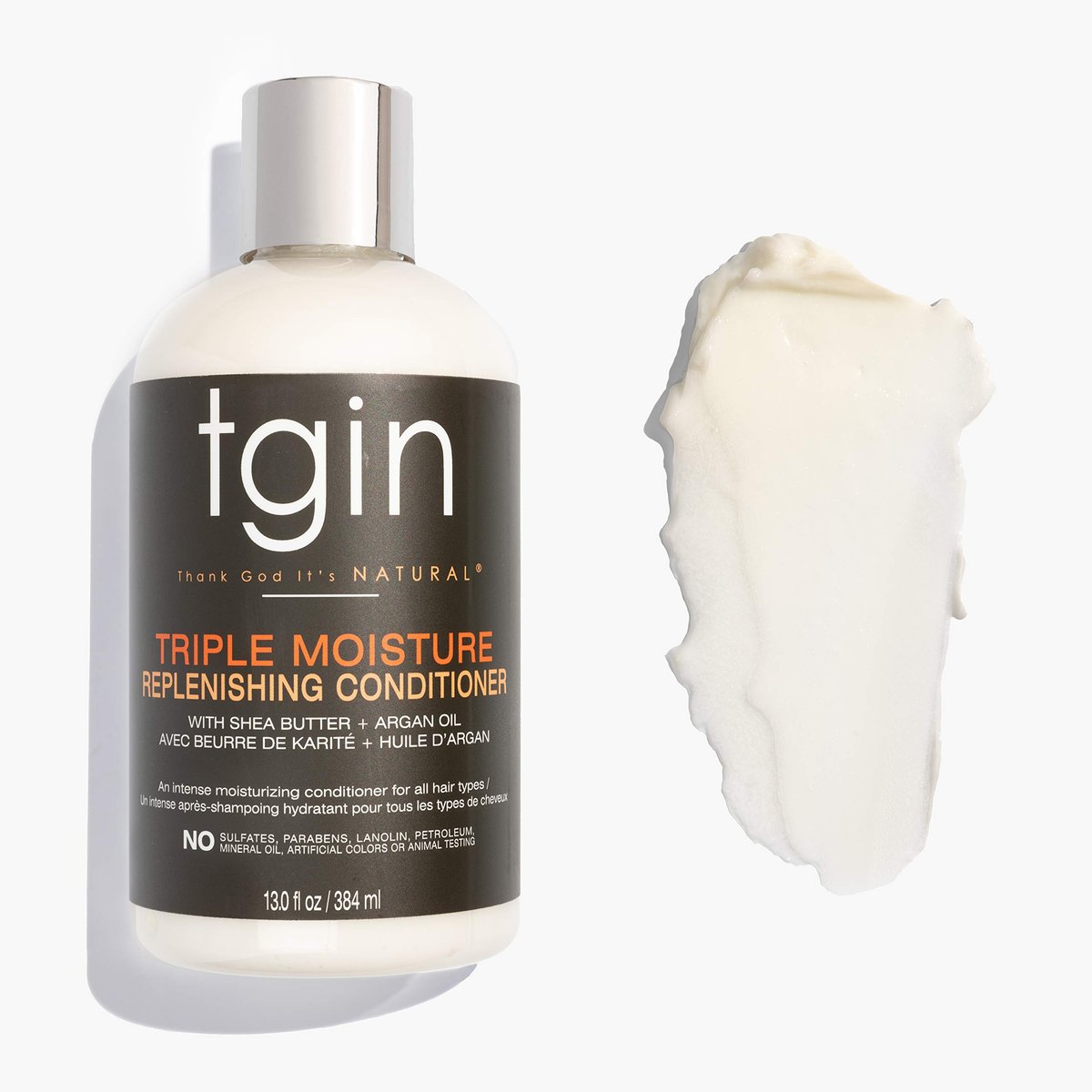 tgin Moisturizing Shampoo & Conditioner Duo for Curly, Coily and Wavy Hair - Sulfate Free, Moisturizes and Detangles Dry Hair, 13 oz Each Avelisse
