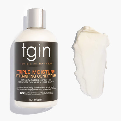 tgin Moisturizing Shampoo & Conditioner Duo for Curly, Coily and Wavy Hair - Sulfate Free, Moisturizes and Detangles Dry Hair, 13 oz Each Avelisse